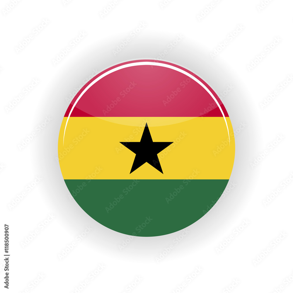 Ghana icon circle isolated on white background. Accra icon vector illustration