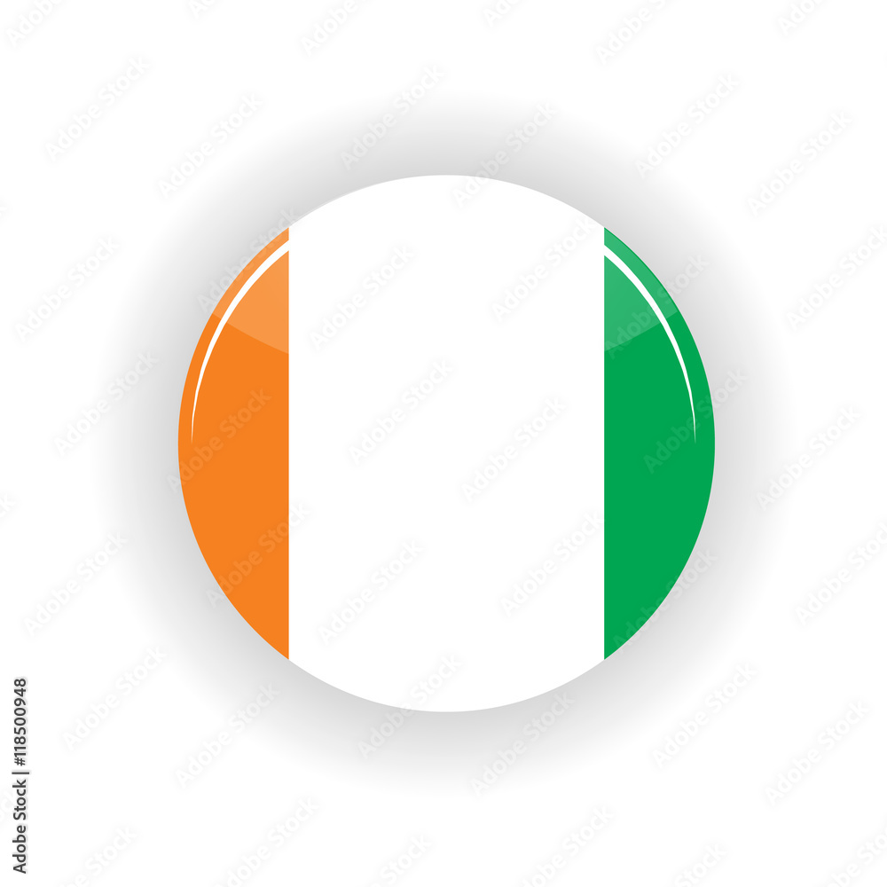 Ivory Coast icon circle isolated on white background. Yamoussoukro icon vector illustration Ivory Coast icon circle isolated on white background. Yamoussoukro icon vector illustration
