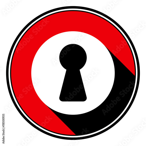 red information icon - white keyhole