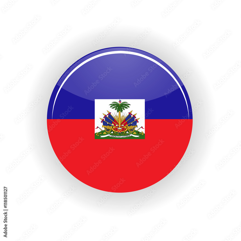Naklejka premium Haiti icon circle isolated on white background. Port au Prince icon vector illustration