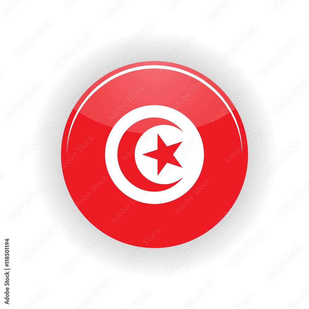 Tunisia icon circle isolated on white background. Tunisia icon vector illustration Tunisia icon circle isolated on white background. Tunisia icon vector illustration