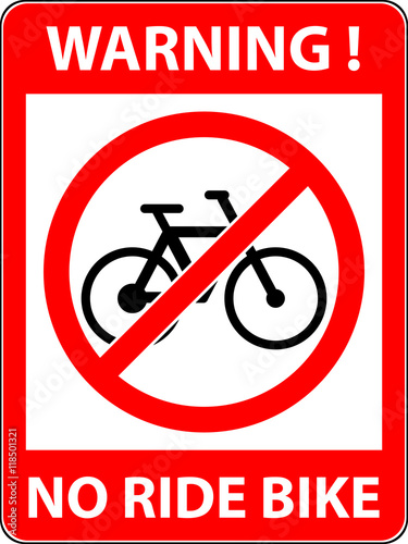 No bicycle, bike prohibited symbol. Sign indicating the prohibition or rule. Warning and forbidden. Flat design. Vector illustration. Easy to use and edit. EPS10.