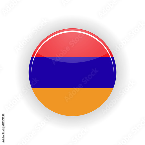 Armenia icon circle isolated on white background. Yerevan icon vector illustration