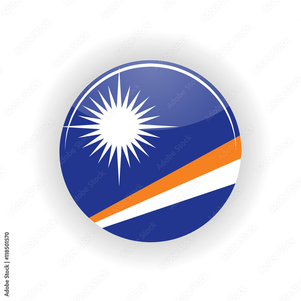 Obraz premium Marshall Islands icon circle isolated on white background. Majuro icon vector illustration