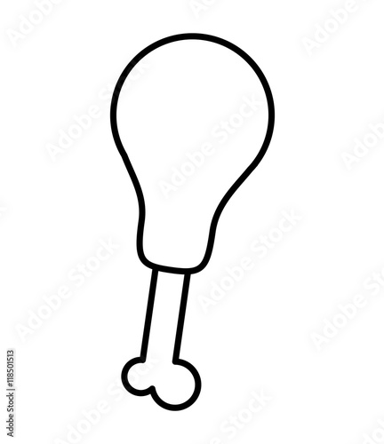 chicken thigh isolated icon