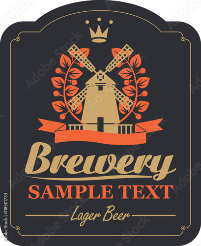 labels for the brewery or beer with a picture of a windmill