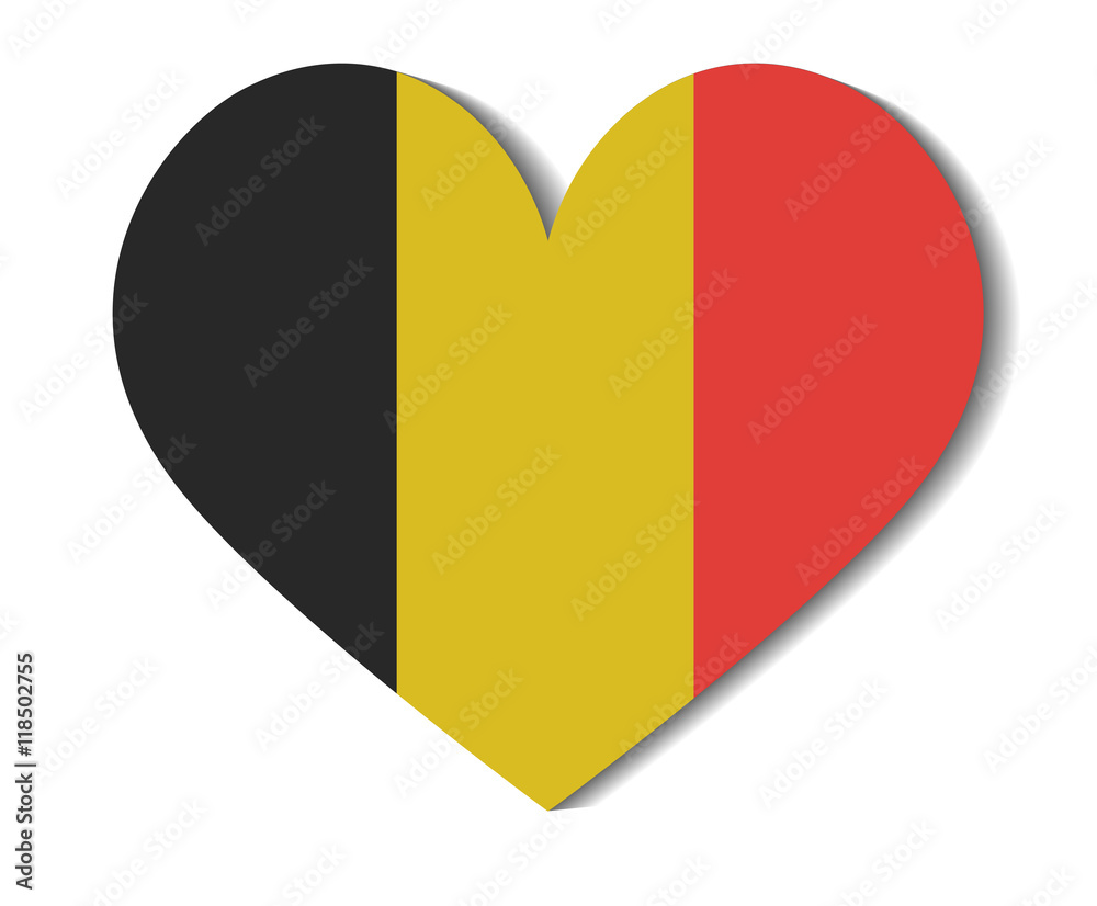 Fototapeta premium heart flag belgium