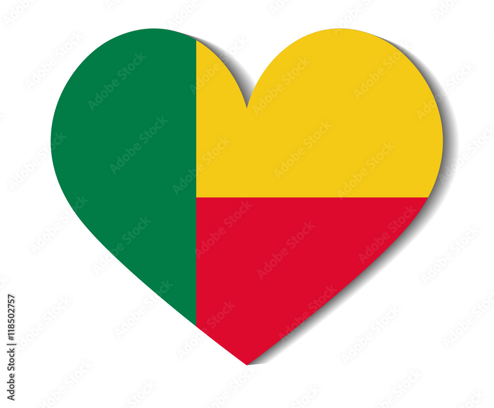 Fototapeta premium heart flag benin