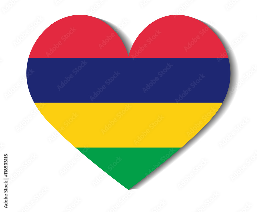 Fototapeta premium heart flag mauritius