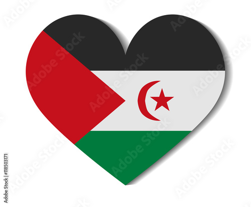 Free Download heart flag sahrawi arab - GFXLoad