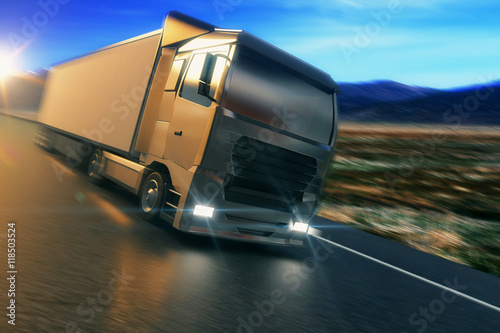 Wallpaper Mural Blurry truck sideview Torontodigital.ca