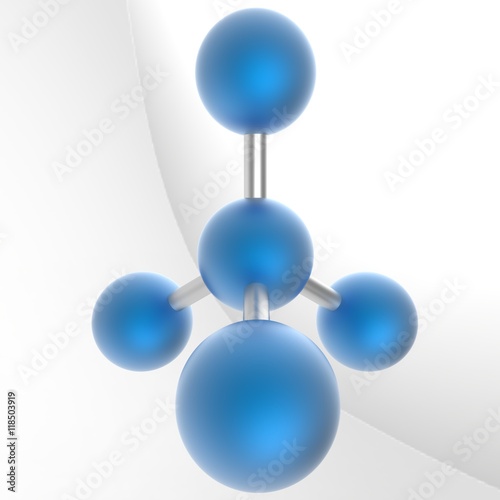 Molecular structure. Atom. 3D illustration. 3D CG.