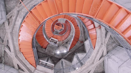 Spiral stairs of the main tower of the Cathedral of Manizales, Colombia. 4k photo