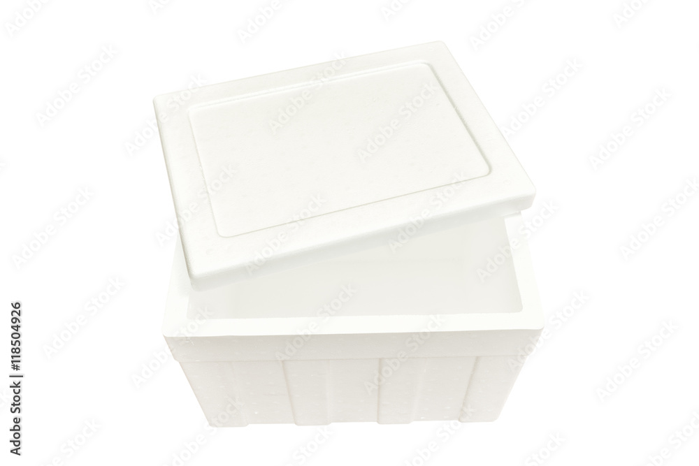 Styrofoam storage box isolated on white background. This has clipping path. Styrofoam storage box isolated on white background. This has clipping path.