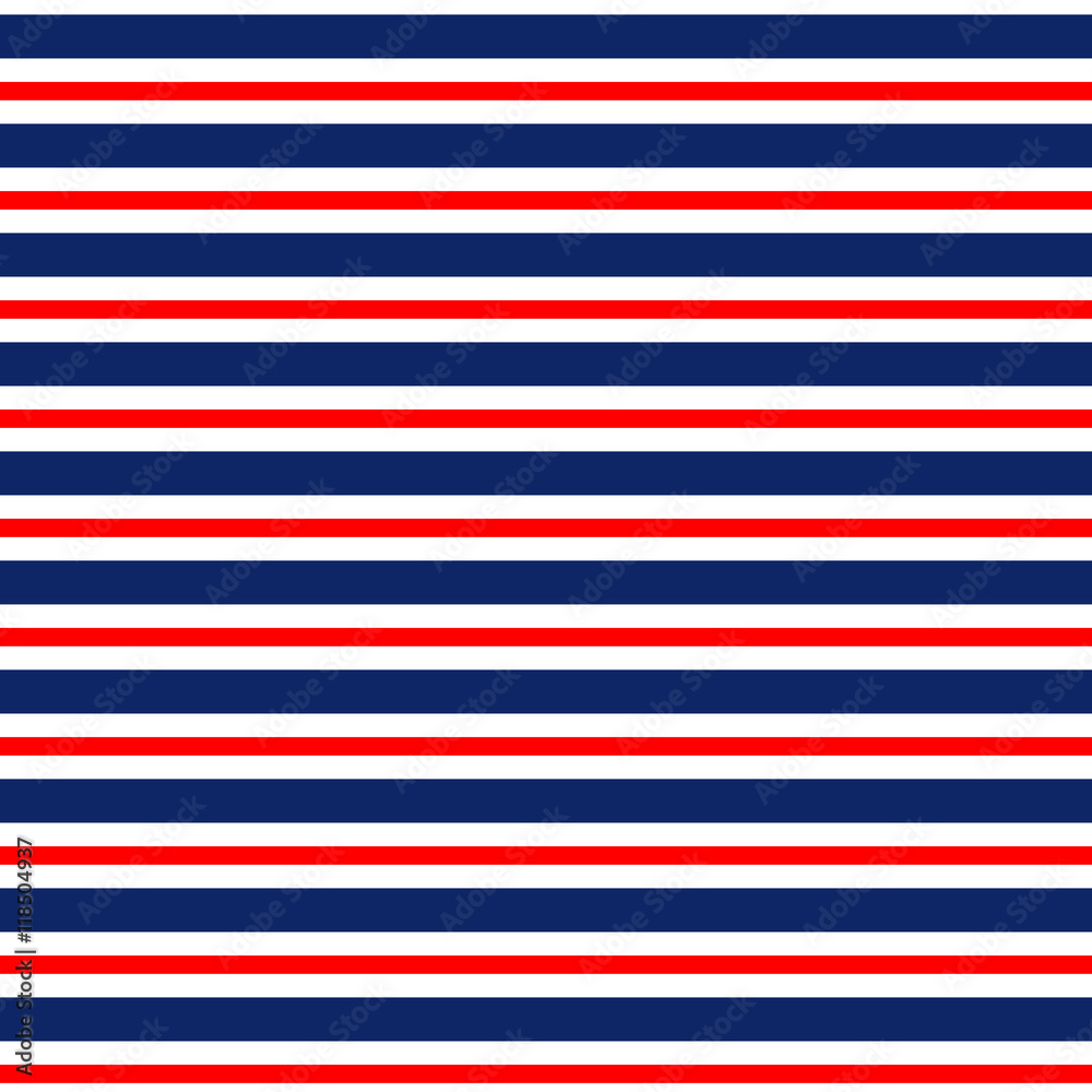 Abstract geometric simple striped seamless pattern in blue red and white, vector Abstract geometric simple striped seamless pattern in blue red and white, vector