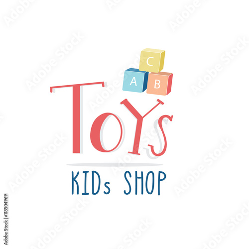kids space , kid zone and toy shop hand drawn design letter
