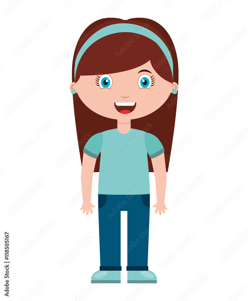 cute little girl isolated icon vector illustration design cute little girl isolated icon vector illustration design