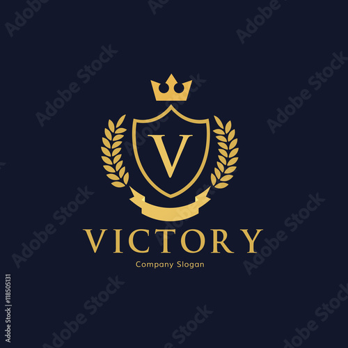 Victory logo set, hotel logo, fashion brand logo, royal logo, vip logo design.