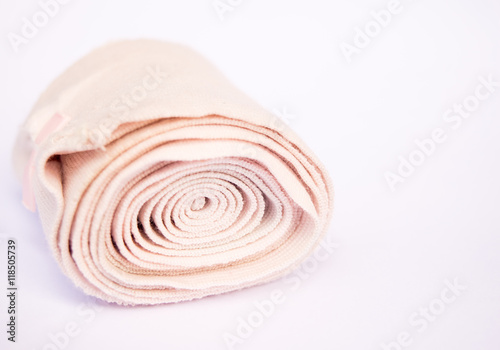 medical bandage roll on white background