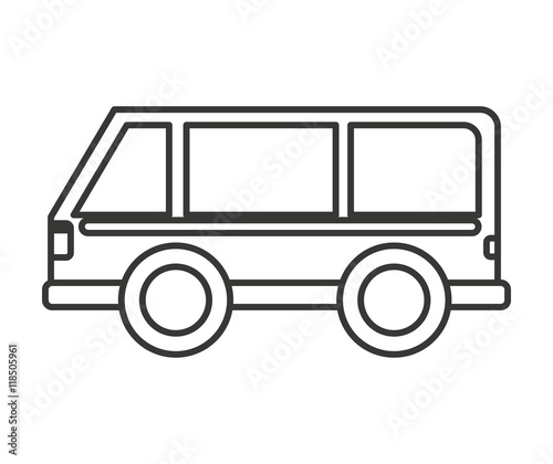 bus vehicle transport isolated icon