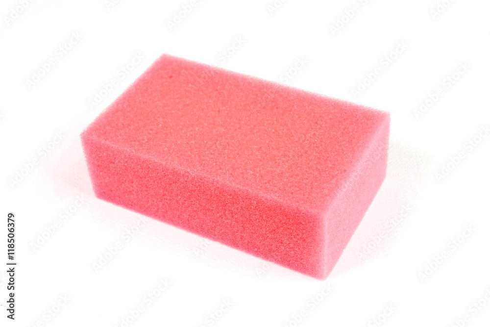 Red sponge isolated on a white background. Red sponge isolated on a white background.