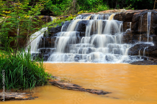 Fototapeta Naklejka Na Ścianę i Meble -  Orange waterfall in Thailand
