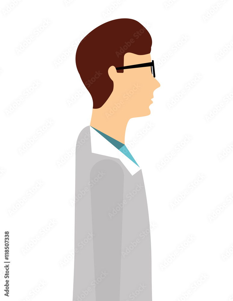 professional scientific man job isolated icon professional scientific man job isolated icon