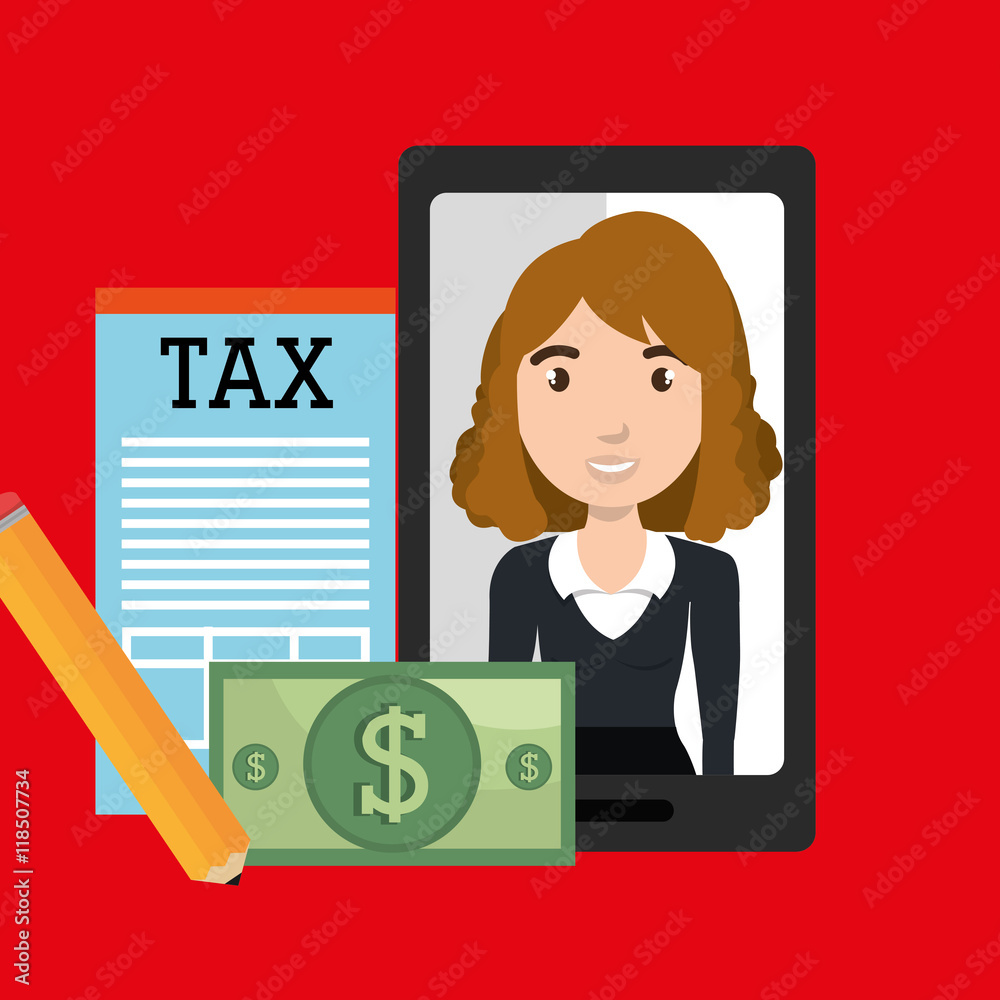 woman smartphone tax dollar vector illustration eps 10 woman smartphone tax dollar vector illustration eps 10