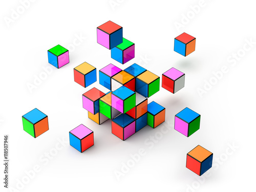 Colorful Cubes on White Background © phive2015