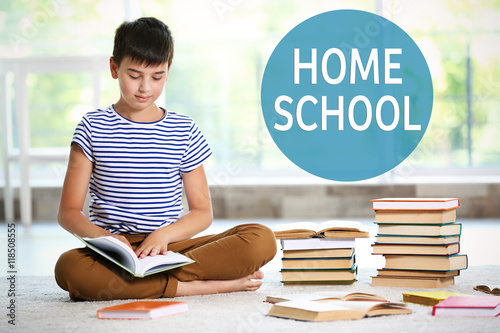 Home learning concept. Cute...