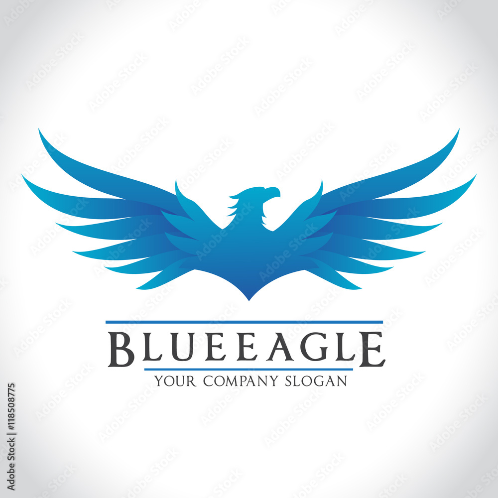 Naklejka premium Eagle logo, blue eagle logo template.