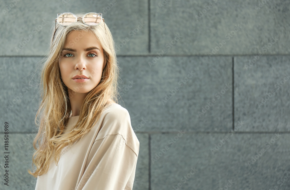 Beautiful stylish girl on street Beautiful stylish girl on street