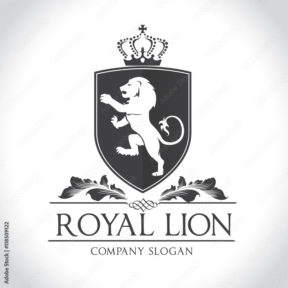 Naklejka premium Lion logo, Royal lion logo,hotel logo template