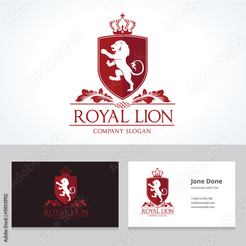 Lion logo, Royal lion logo,hotel logo template photo