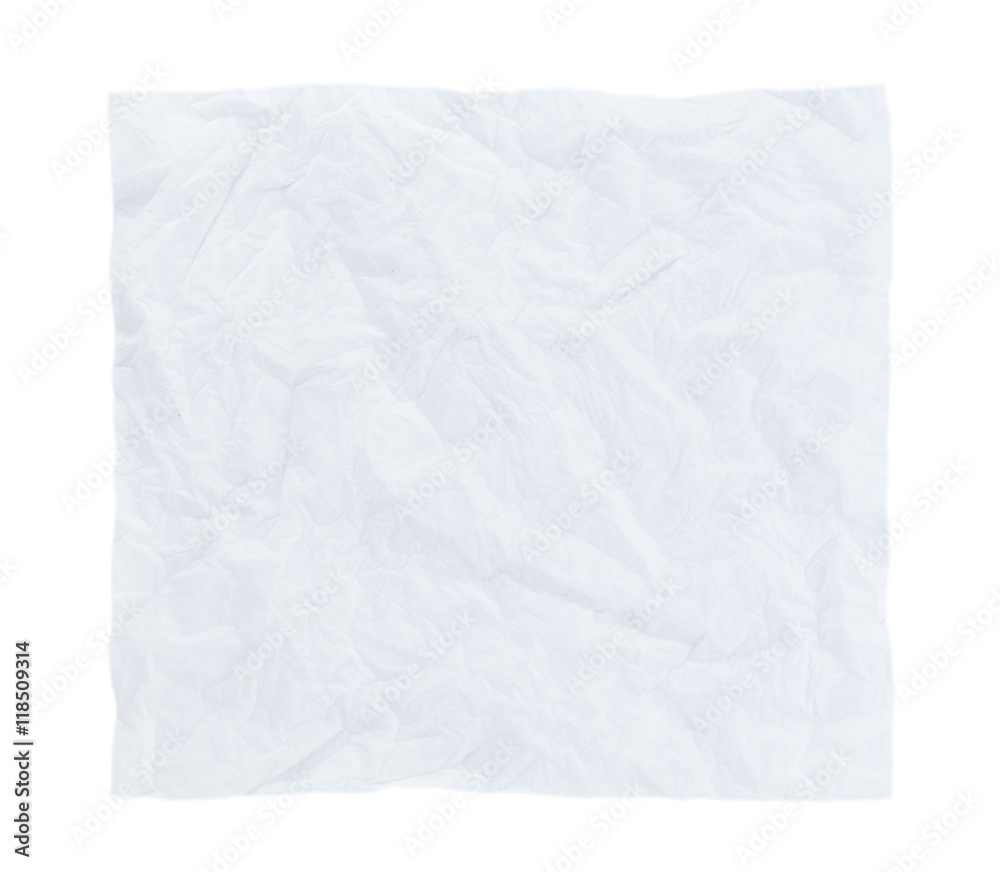 Paper texture. White crumpled paper sheet Paper texture. White crumpled paper sheet