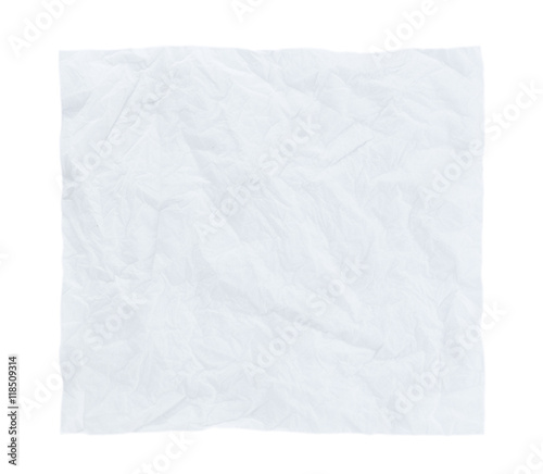 Paper texture. White crumpled paper sheet