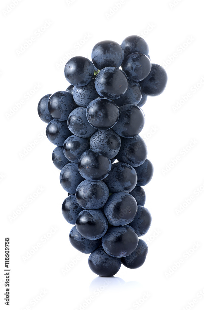 Black seedless grapes isolated on white background Black seedless grapes isolated on white background