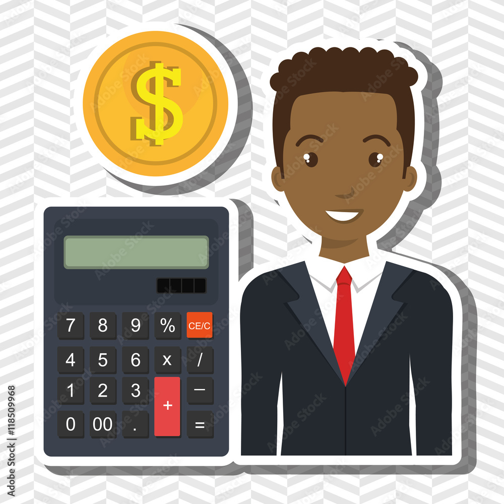 man calculator coins dollar vector illustration graphic man calculator coins dollar vector illustration graphic