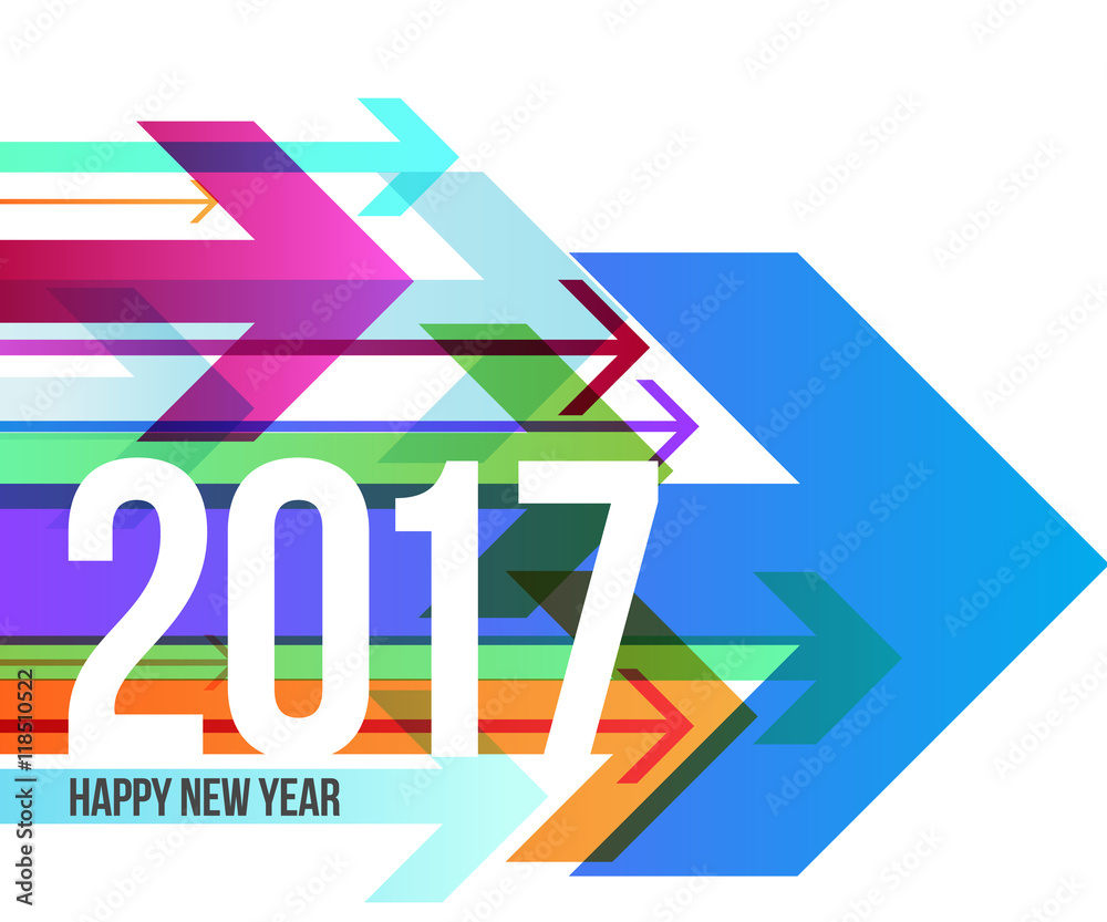 2017 Happy New year vector illustration background design. Arrows celebration design. 2017 Happy New year vector illustration background design. Arrows celebration design.