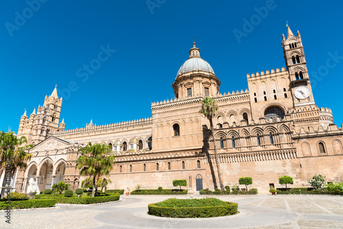 The beautiful cathedral of Palermo, Sicily, on a sunny day