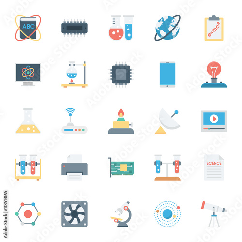 Science and Technology Colored Vector Icons 1