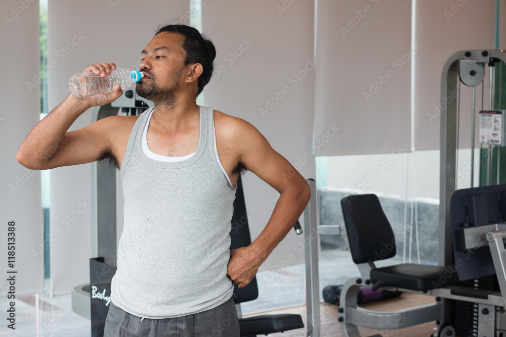 Naklejka premium exercises in fitness sport club