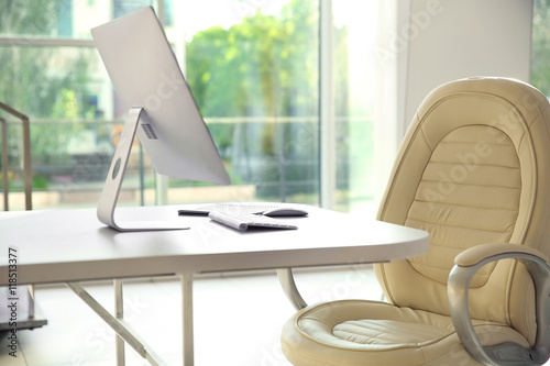 Stylish workplace in office