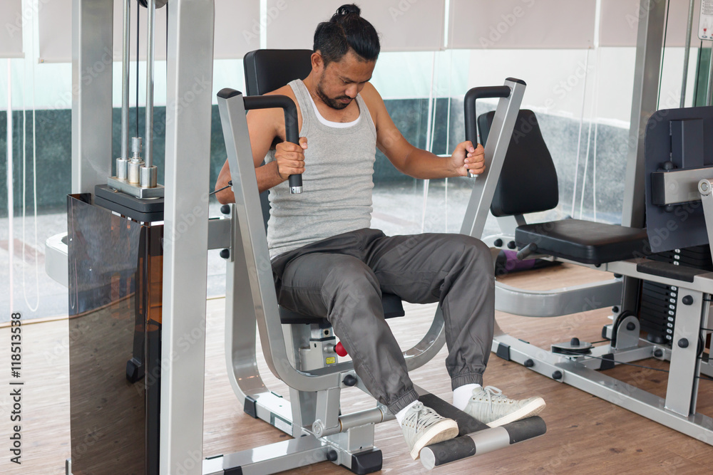 Naklejka premium exercises in fitness sport club