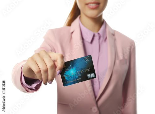 Businesswoman with credit c...