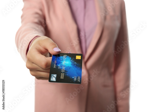Businesswoman with credit c...