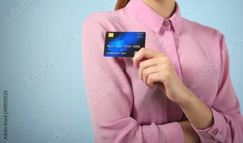 Businesswoman with credit c...