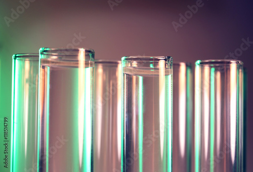 Test tubes on light background