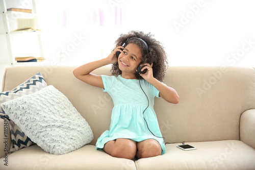 Cute African American girl ...