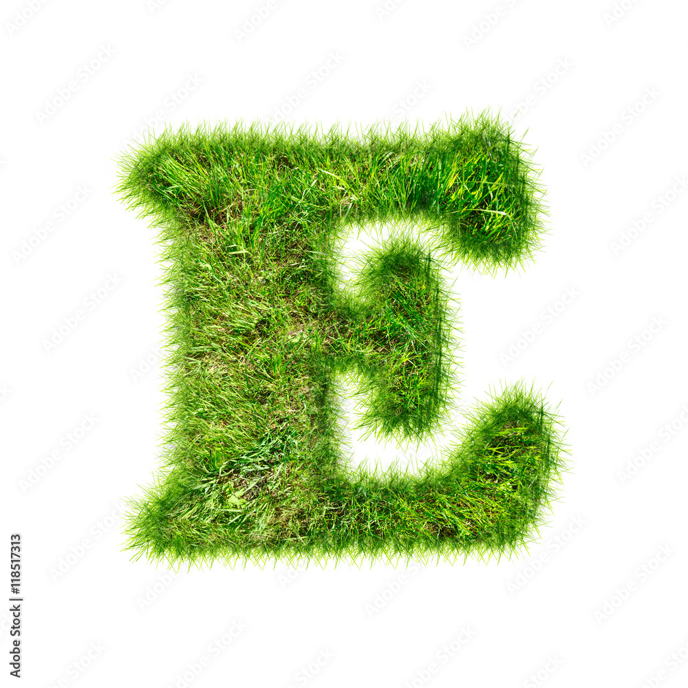 Capital latin letter of green grass Capital latin letter of green grass